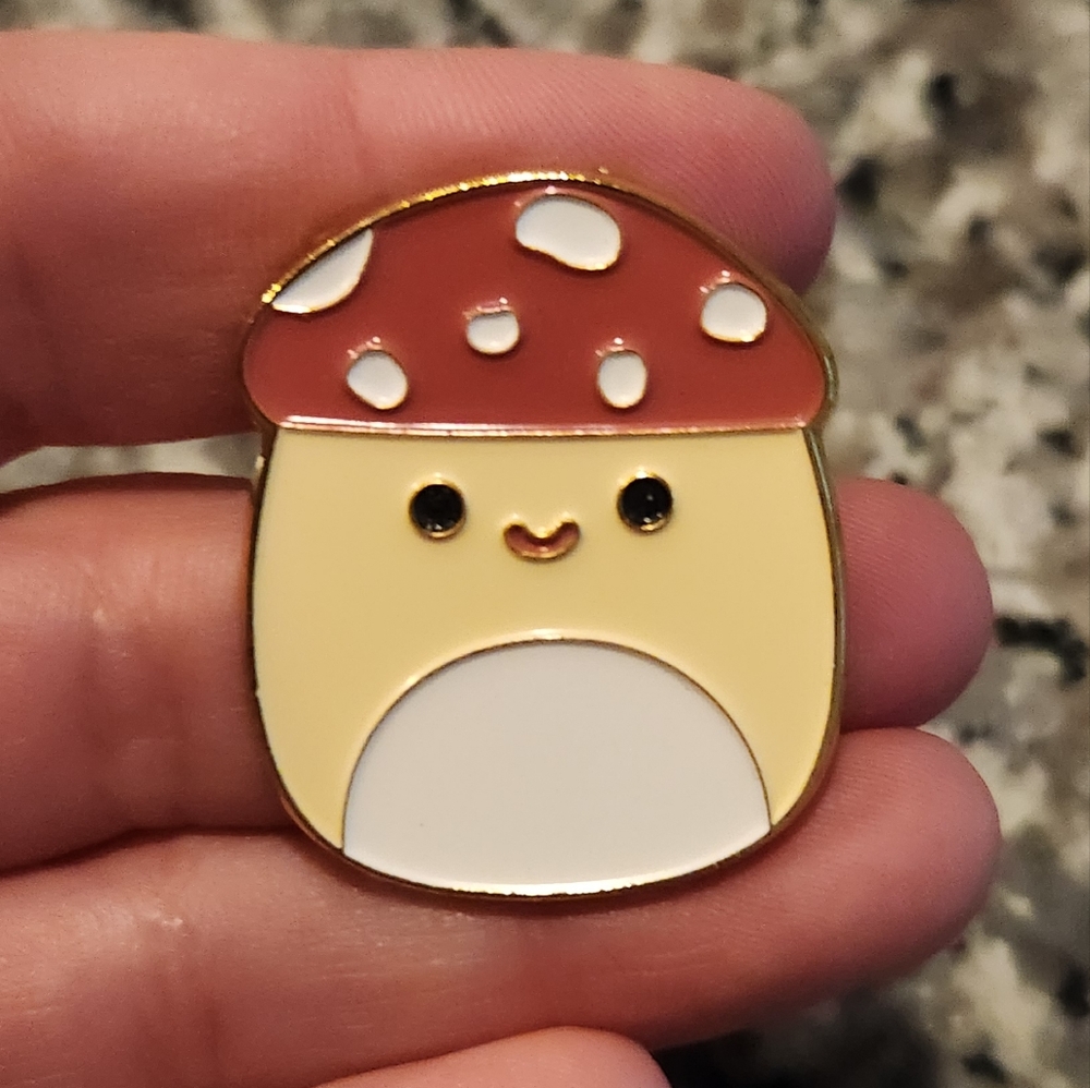 (5 For $30) Official Squishmallows Malcom Mushroom Enamel Pin